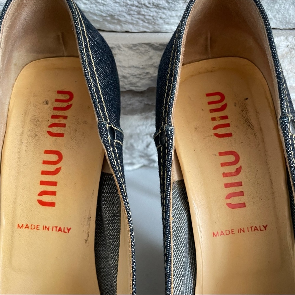 MIU MIU denim studded heel pumps size 39 - Picture 5 of 10